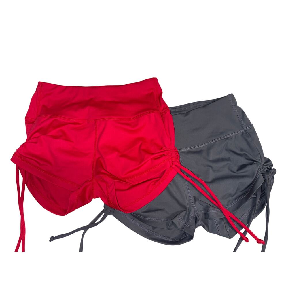 Sportswear Athletic Shorts Cinch Side Leg Tie Yoga Work out 2 Pk Women’s Size XS